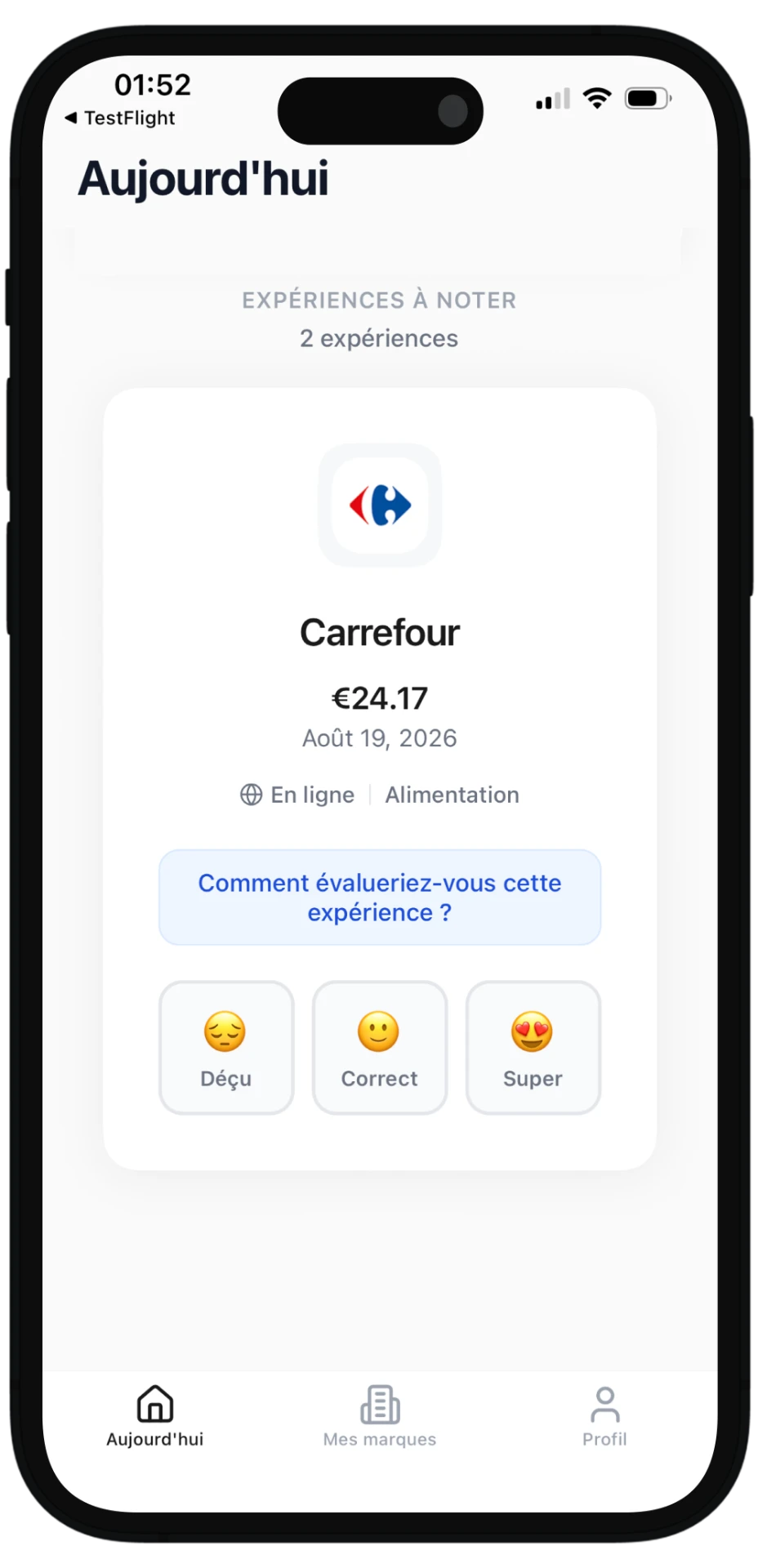 Notez l'expérience